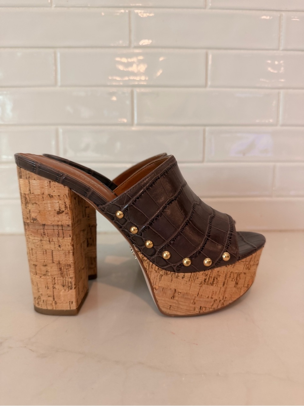 Kurt Geiger London Bree Platform Slide Sandal size 38.5